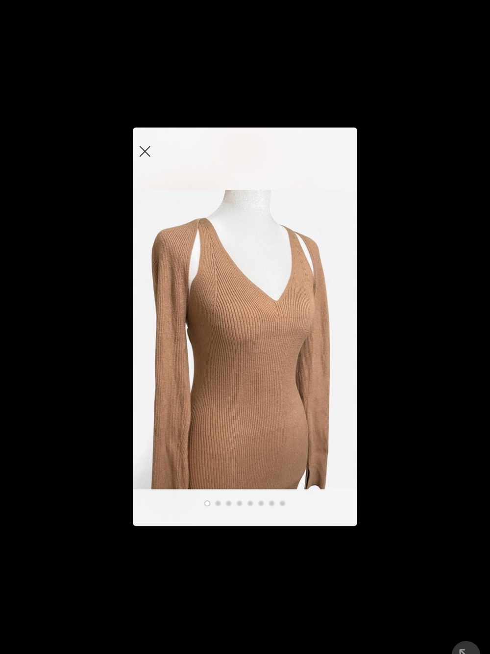 Ribbed TANK dress with short cover up Midi Dress in Tan